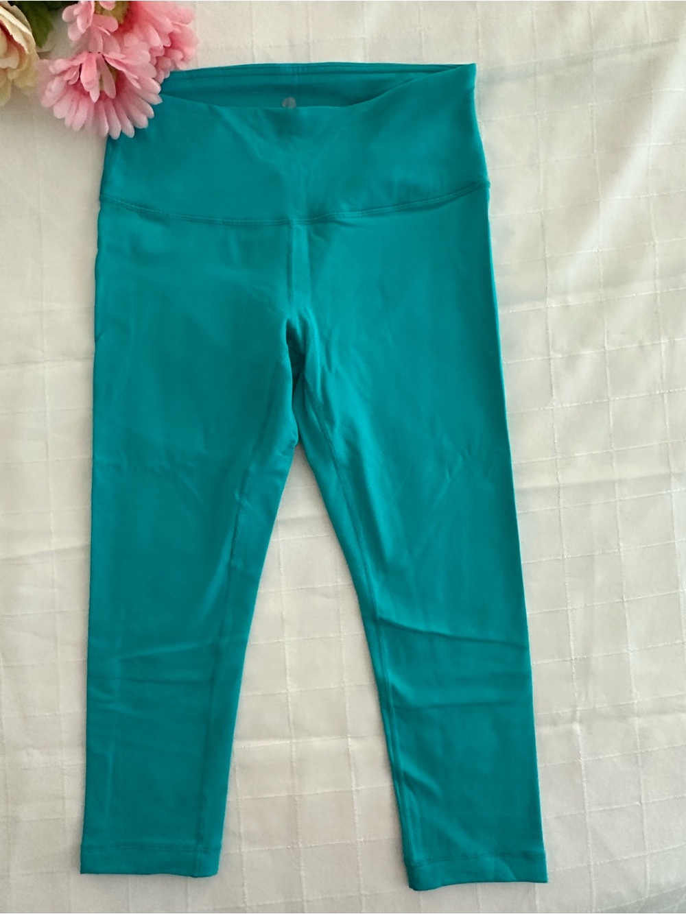 90 Degree By Reflex NWOT Teal Crop Leggings! Tummy Control